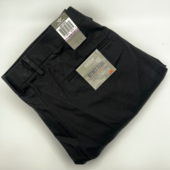 Dockers Other - Dockers Dress Pants Mens 38x34 Refined Khaki Black Pleated Classic Office NEW